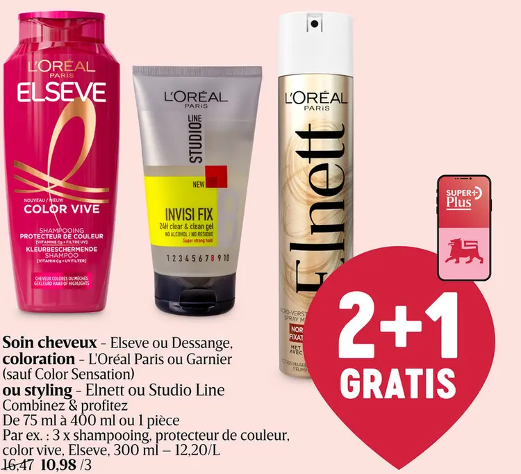 Offre: Soin cheveux - Elseve ou Dessange, coloration