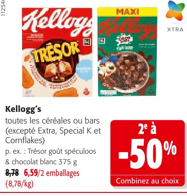 Offre: Kellogg's Trésor goût spéculoos & chocolat blanc