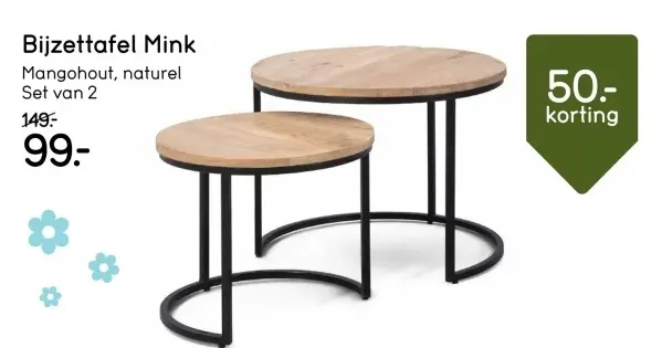 Aanbieding: Bijzettafel Mink