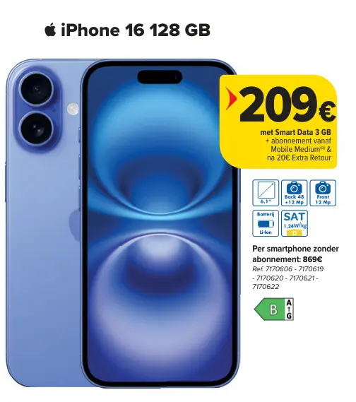 Aanbieding: iPhone 16 128 GB