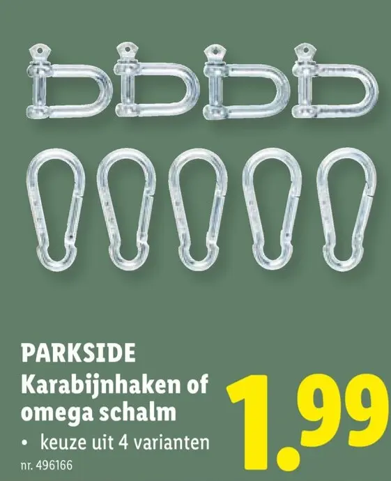 Promotie: Karabijnhaken of omega schalm