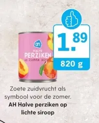 Aanbieding: AH Halve perziken op lichte siroop