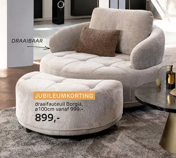 Aanbieding: Borgia, Draaifauteuil Small - Rond 100 Cm