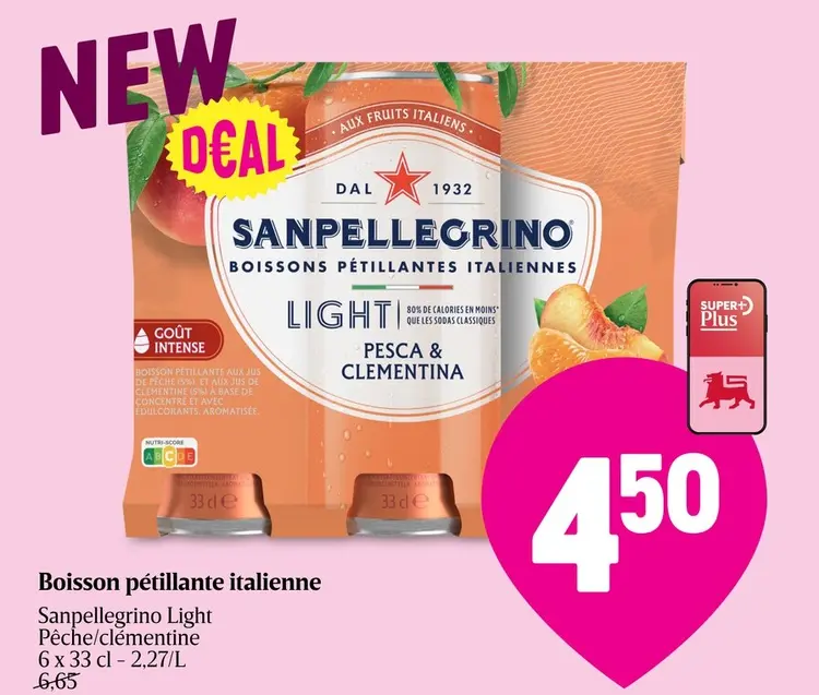 Offre: Boisson pétillante italienne Sanpellegrino Light