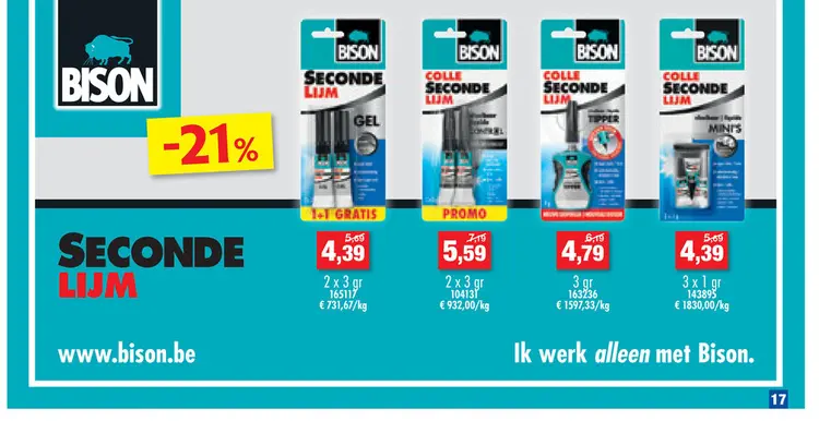 Promotie: Bison secondelijm gel 3g