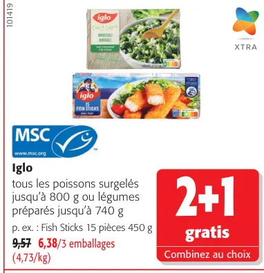 Offre: Poissons surgelés ou légumes préparés