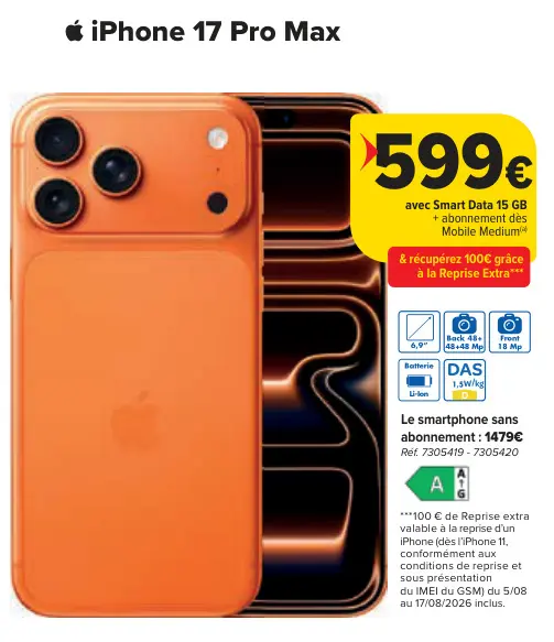 Offre: iPhone 17 Pro Max