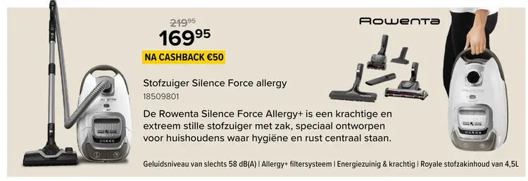 Promotie: Rowenta Silence Force Stofzuiger - RO7487EA - Wit