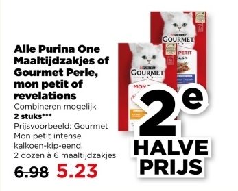 Aanbieding: Purina One Maaltijdzakjes / Gourmet Perle, mo