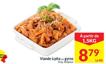 Offre: Viande à pita ou gyros