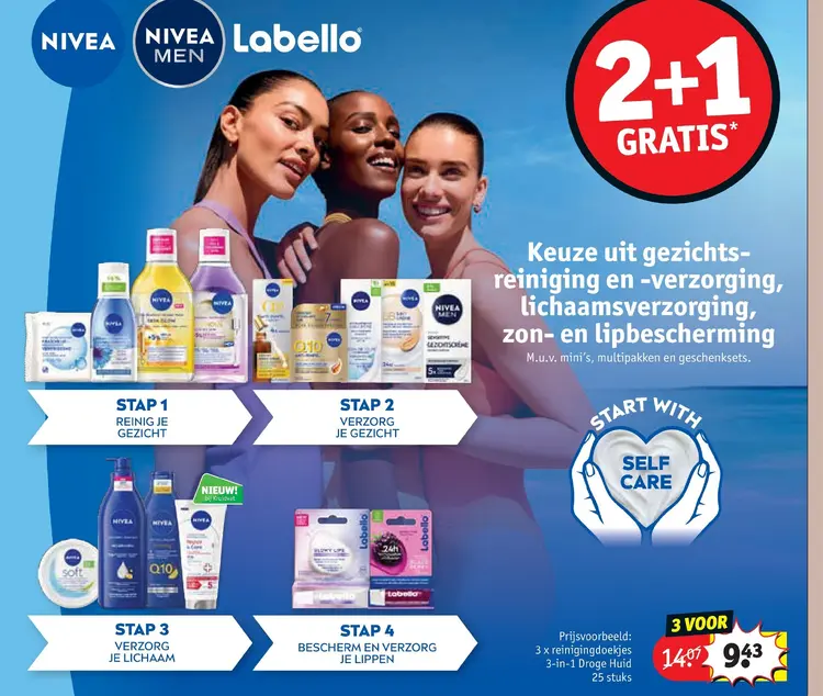 Promotie: reinigingdoekjes 3-in-1 Droge Huid