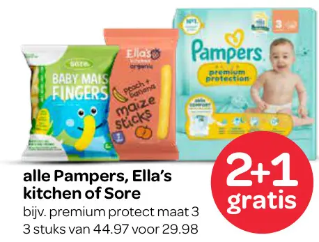 Aanbieding: Pampers, Ella's kitchen of Sore