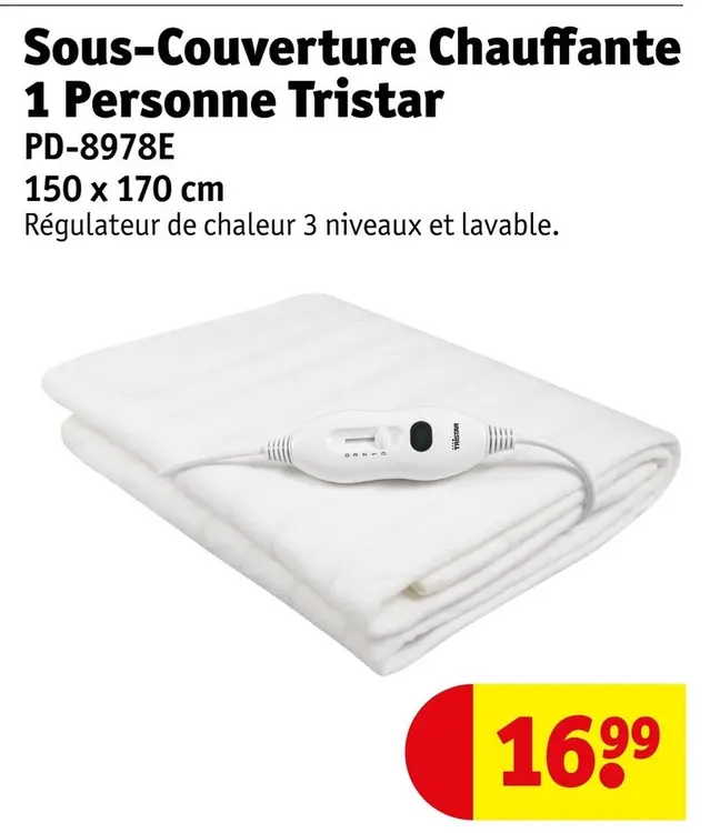 Offre: Sous-Couverture Chauffante 1 Personne