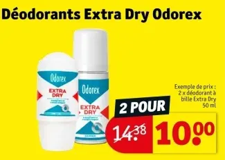 Offre: Déodorants Extra Dry