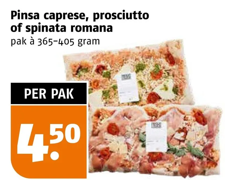 Aanbieding: Pinsa caprese, prosciutto of spinata romana