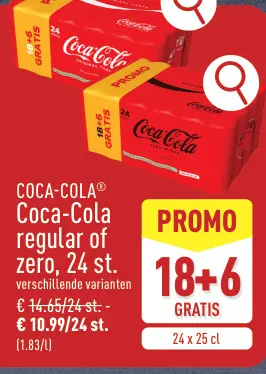 Aanbieding: Coca-Cola regular of zero