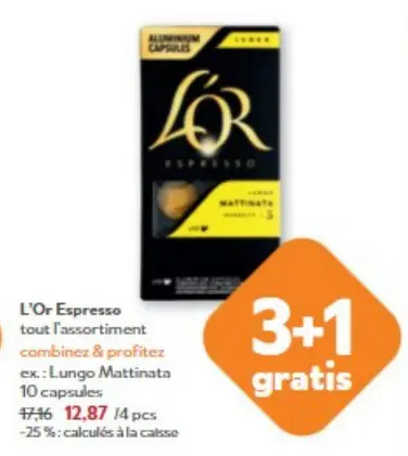 Offre: L'Or Espresso Lungo Mattinata