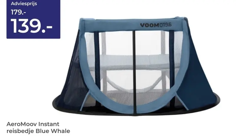 Aanbieding: AeroMoov Instant reisbedje Blue Whale