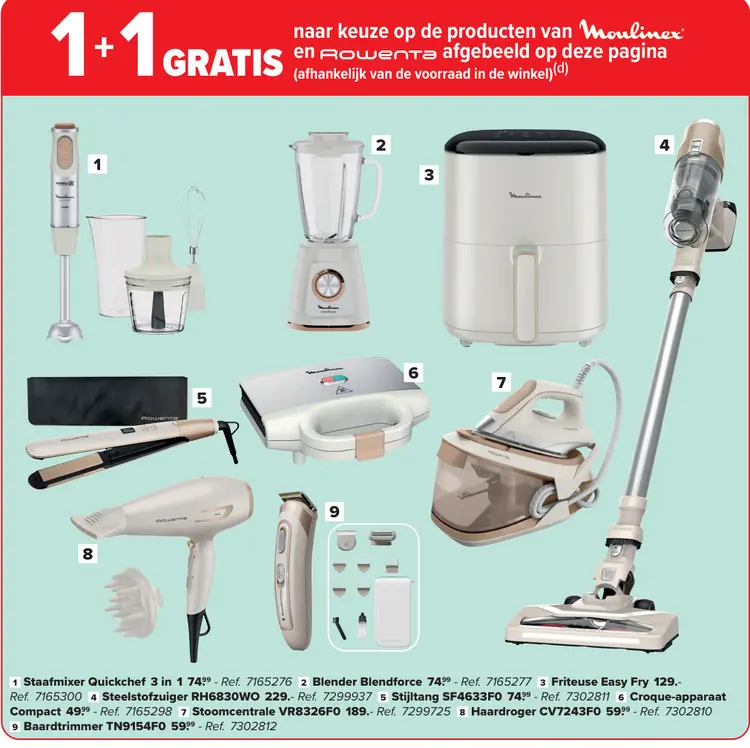 Promotie: Producten van Moulinex en Rowenta