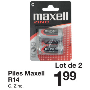 Offre: Piles Maxell R14