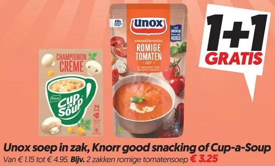 Aanbieding: Soep in zak, good snacking of Cup-a-Soup