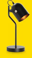 Aanbieding: Bureaulamp Senn - zwart metaal - 39xØ17,5 cm