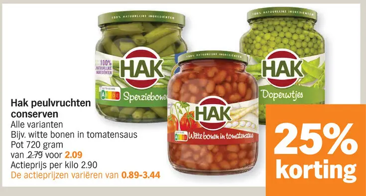 Promotie: peulvruchten conserven