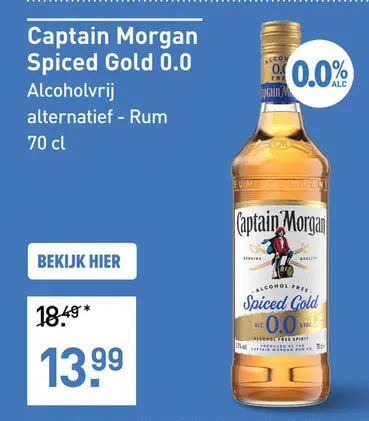 Aanbieding: Captain Morgan Spiced Gold 0.0