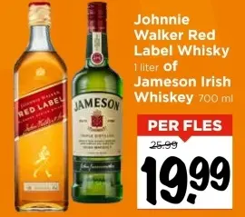 Aanbieding: Johnnie Walker Red Label Whisky Jameson Irish Whiskey