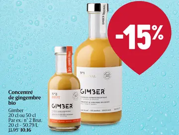 Offre: Concentré de gingembre bio