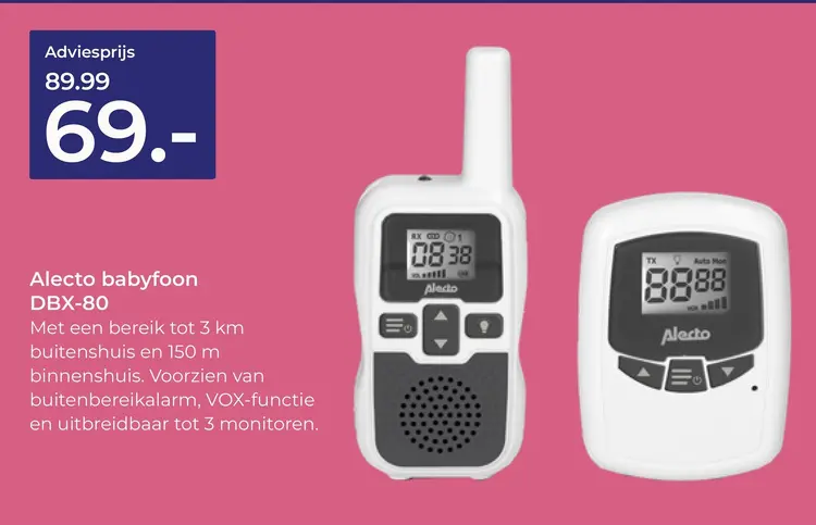 Aanbieding: Alecto babyfoon DBX-80