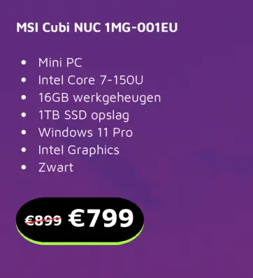 Aanbieding: MSI Cubi NUC 1MG-001EU