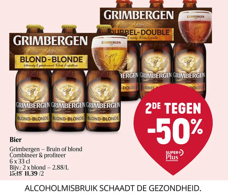 Aanbieding: Bier Grimbergen - Bruin of blond