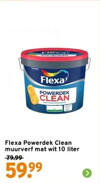 Aanbieding: Flexa Powerdek Clean muurverf mat wit 10 liter
