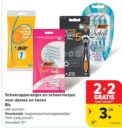 Promotie: Scheerapparaatjes en scheermesjes voor dames 