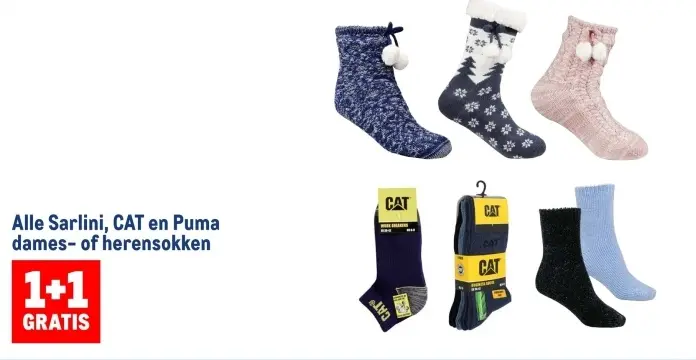 Aanbieding: Sarlini, CAT en Puma dames- of herensokken