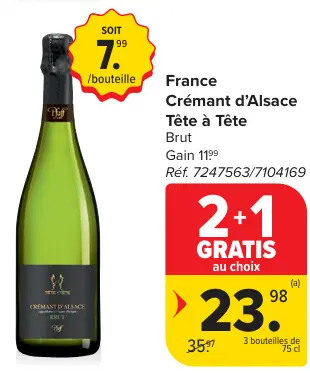 Offre: Crémant d'Alsace Tête à Tête Brut