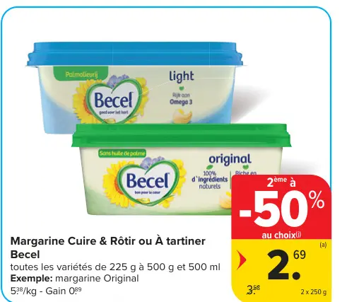 Offre: Margarine Cuire & Rôtir ou À tartiner