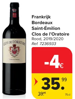 Promotie: Bordeaux Saint-Émilion Clos de l'Oratoire Rood