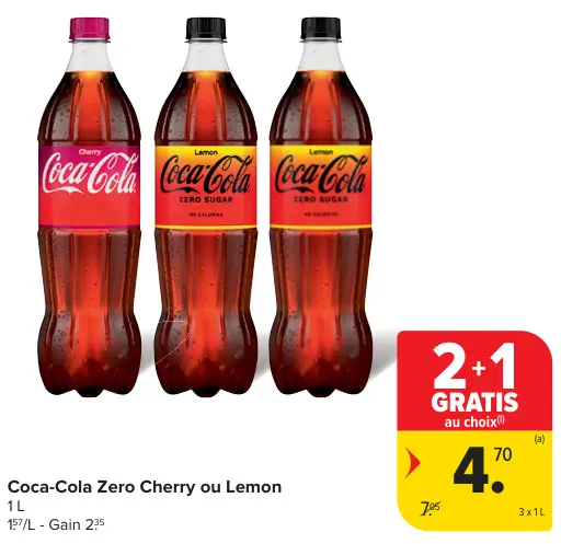 Offre: Coca-Cola Zero Cherry ou Lemon