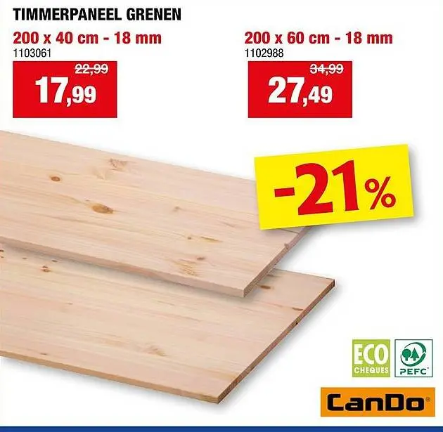 Promotie: Timmerpaneel grenen