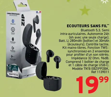 Offre: Ecouteurs sans fil