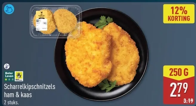 Aanbieding: Scharrelkipschnitzels ham & kaas