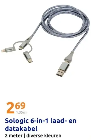 Promotie: Sologic 6-in-1 laad- en datakabel