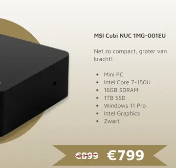 Aanbieding: MSI Cubi NUC 1MG-001EU