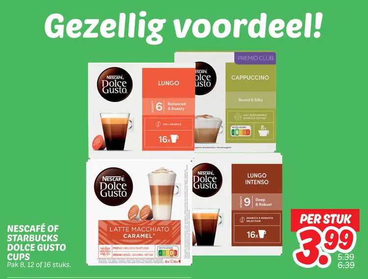 Aanbieding: Nescafé of Starbucks Dolce Gusto cups