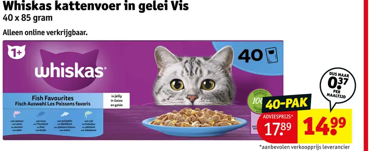 Aanbieding: Kattenvoer in gelei Vis