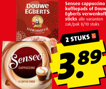 Aanbieding: DOUWE EGBERTS VERWENKOFFIE CAFE SOGENAN Sensed CAPPUCCINO 8 COFFEE PADS 2 STUKS