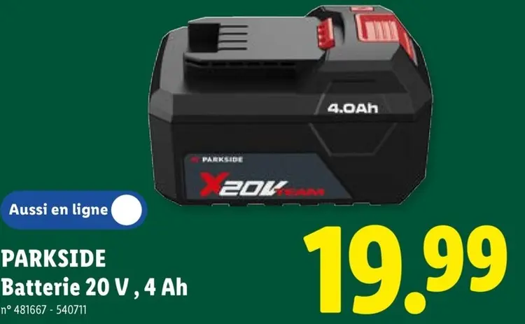 Offre: Batterie 20 V, 4 Ah