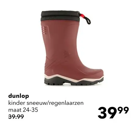 Aanbieding: Dunlop Blizzard kinder sneeuw- en regenlaarzen bordeauxrood